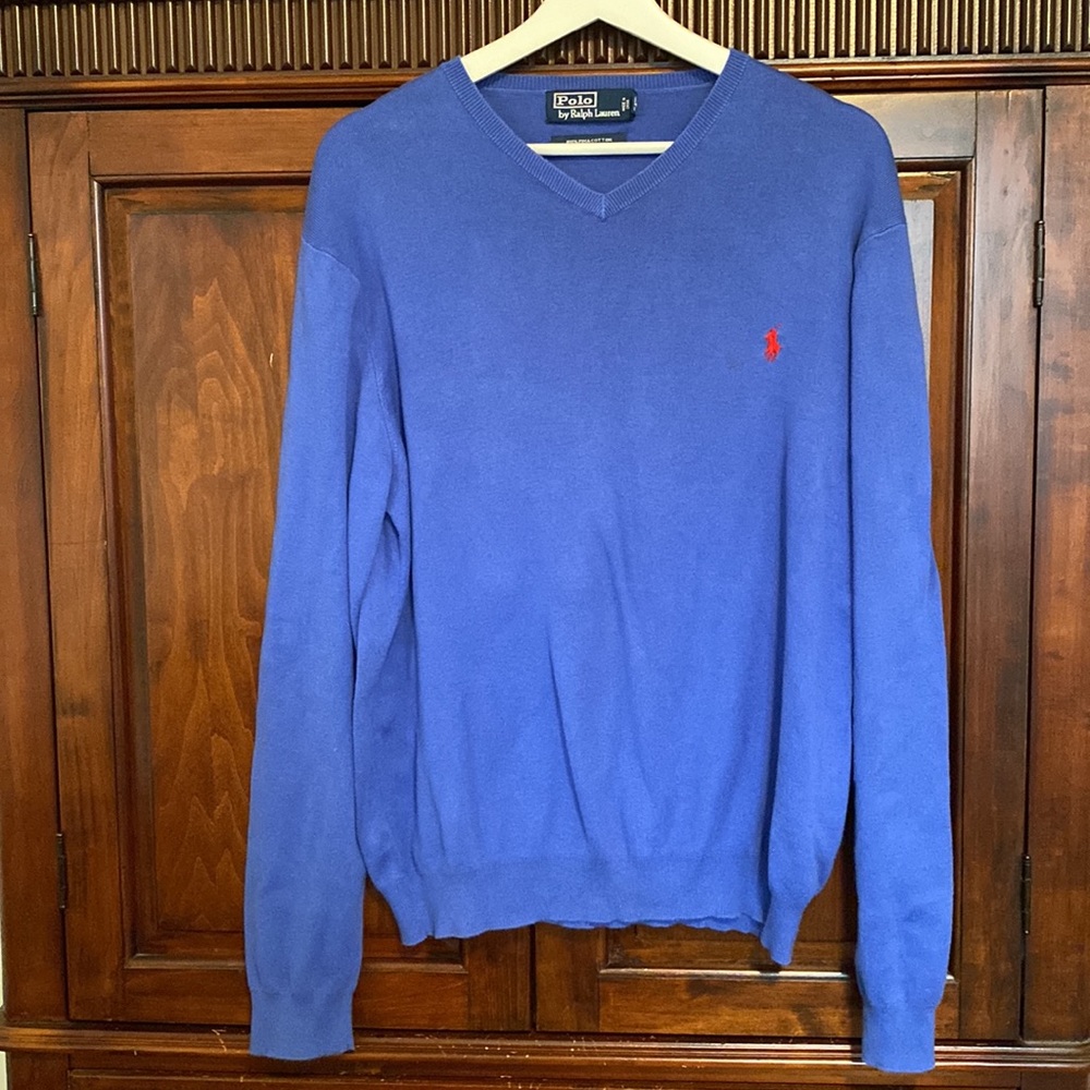 Polo Ralph Lauren Blue V-Neck Sweater